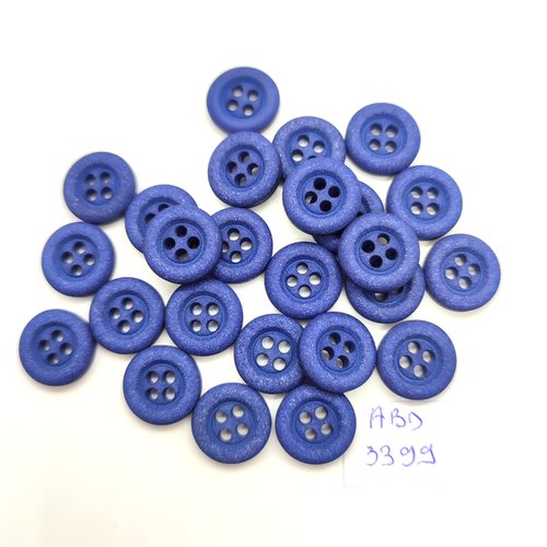 25 boutons en résine bleu foncé - 13mm - abd3399