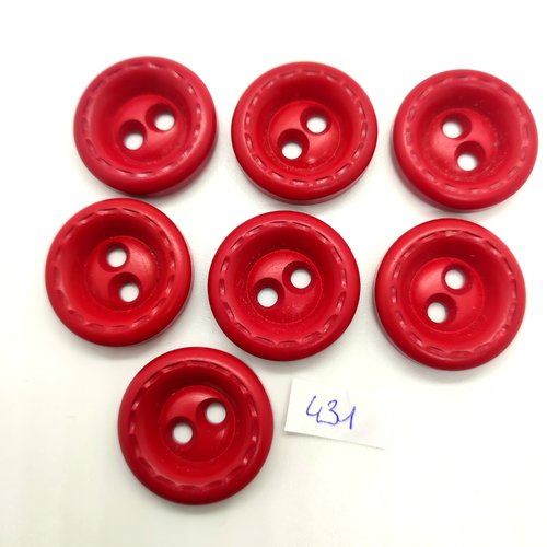 7 boutons en résine fuchsia - 26mm - 431