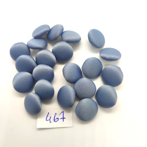 21 boutons en passementerie bleu et nylon - 11mm - 467