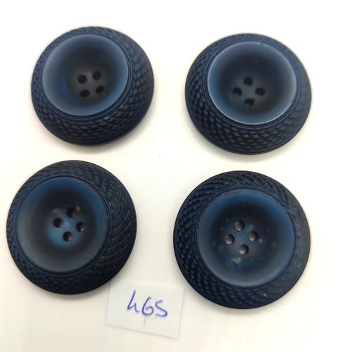 4 boutons en résine bleu foncé - 31mm - 465