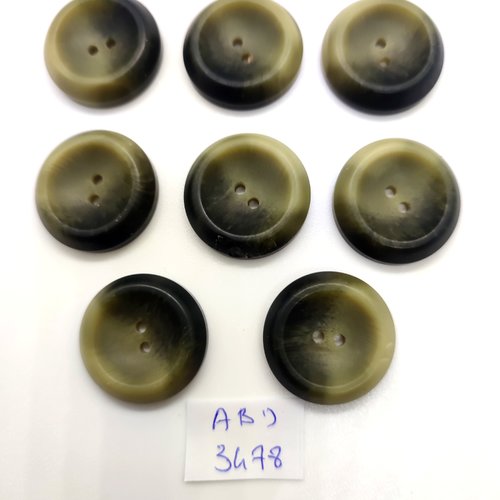 8 boutons en résine vert dégradé - 23mm - abd3478
