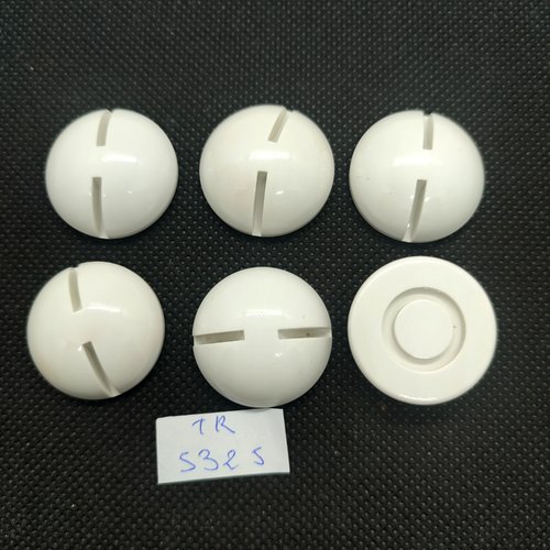 6 boutons en résine blanc cassé - 26mm - tr5325