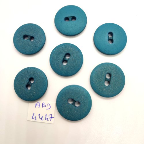 7 boutons en résine bleu / vert - 23mm - abd3447
