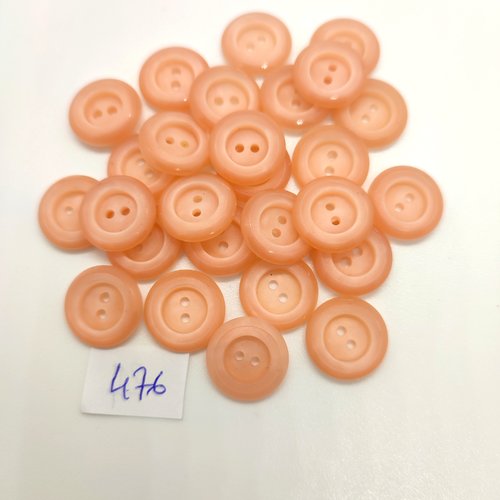 27 boutons en résine rose - 14mm - 476