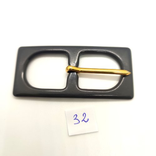 1 boucle de ceinture résine gris - 31x68mm