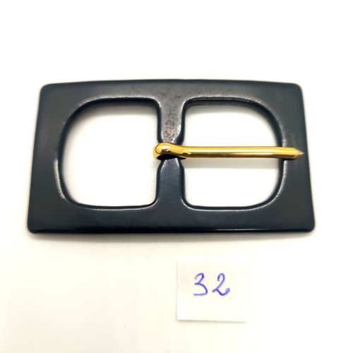 1 boucle de ceinture résine noir - 39x68mm