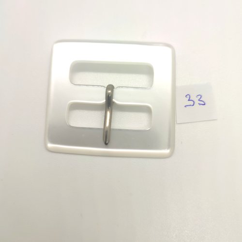 1 boucle de ceinture résine transparent - 42x46mm
