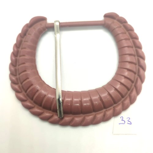 1 boucle de ceinture résine vieux rose - 71x82mm