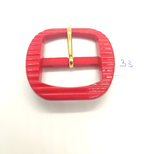 1 boucle de ceinture résine rouge - 46x48mm