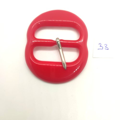 1 boucle de ceinture résine rouge - 42x54mm