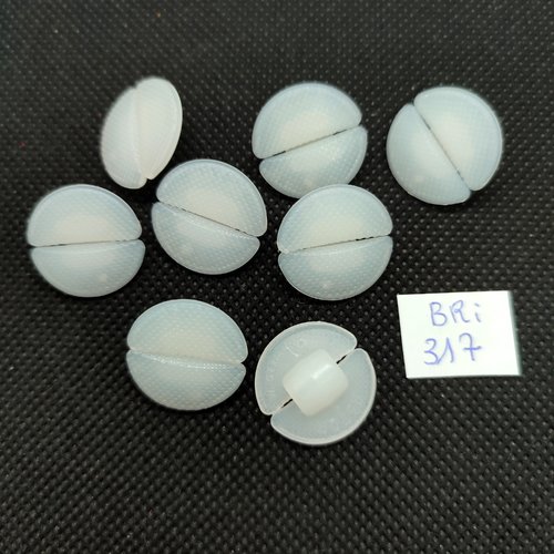 8 boutons en résine blanc - 18mm - bri317