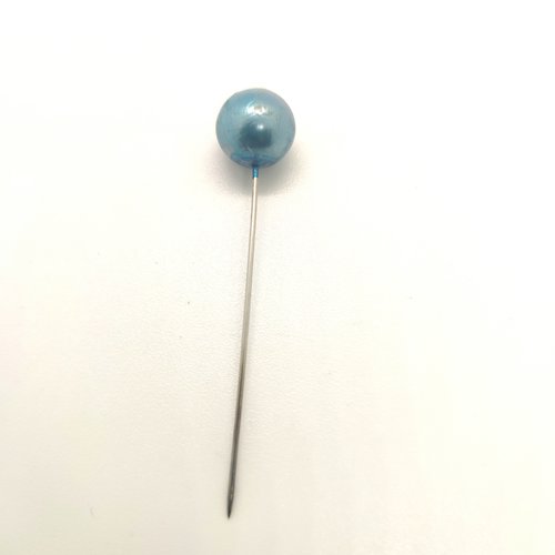 1 fibule - épingle à chapeau en résine bleu - 60mm
