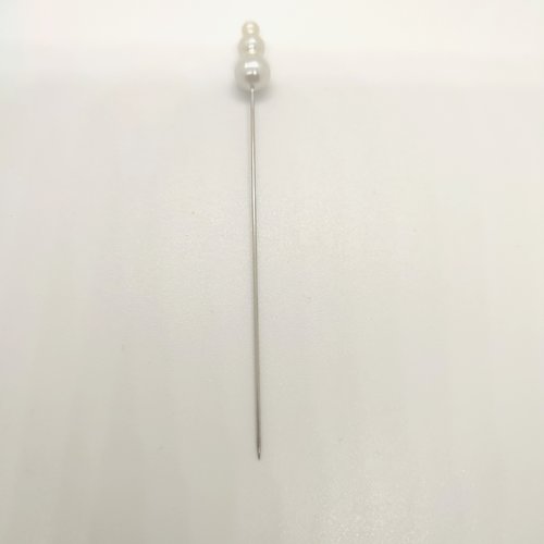 1 fibule - épingle à chapeau en résine blanc - 93mm