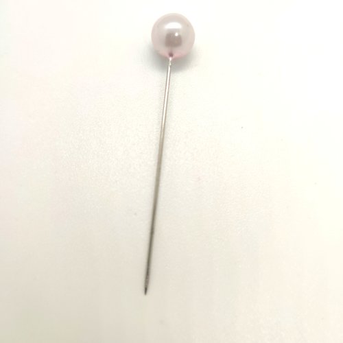 1 fibule - épingle à chapeau en résine rose clair - 60mm