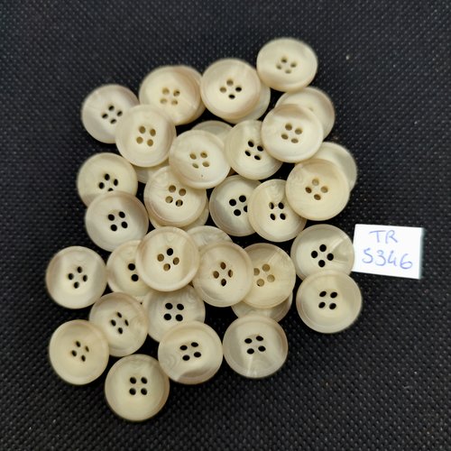 35 boutons en résine beige - 15mm - tr5346