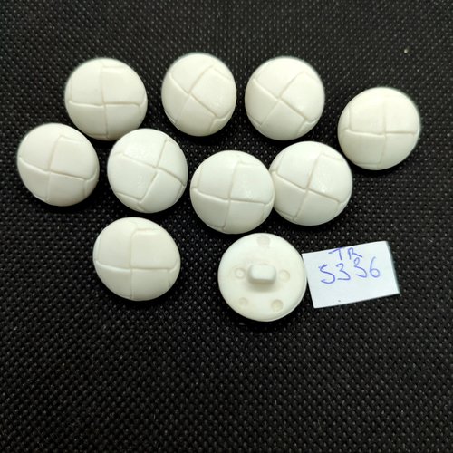 10 boutons en résine blanc - 18mm - tr5336