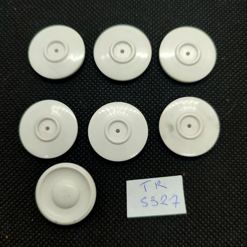 6 boutons en résine blanc cassé - 23mm - tr5327
