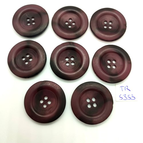 8 boutons en résine marron - 28mm - tr5353