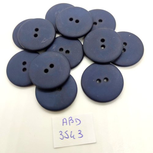 11 boutons en résine bleu - 23mm - abd3543