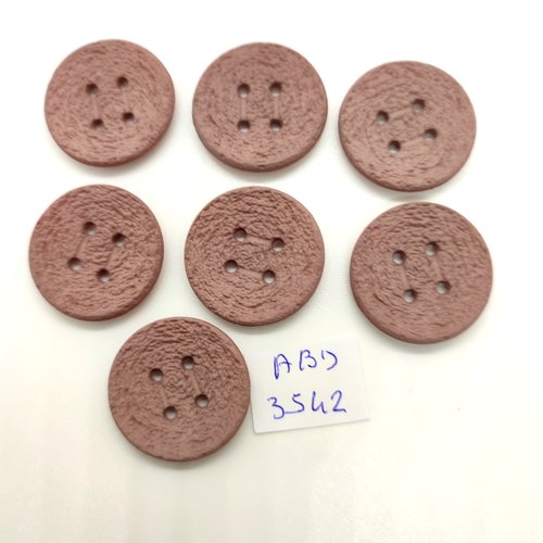 7 boutons en résine rose / lilas - 26mm - abd3542