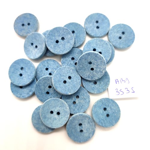 22 boutons en résine bleu - 17mm - abd3535