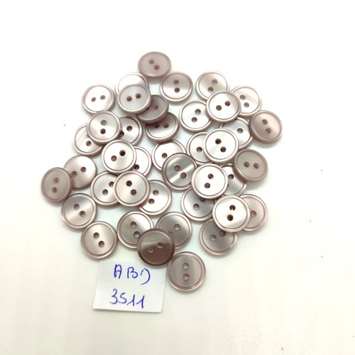 40 boutons en résine lilas clair - 10mm - abd3511