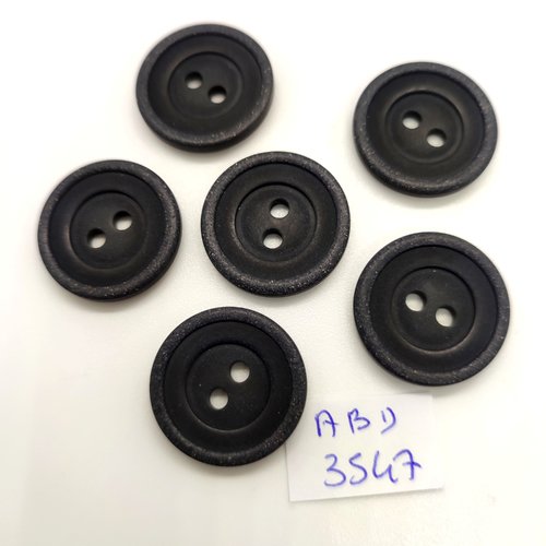 6 boutons en résine bleu foncé - 23mm - abd3547