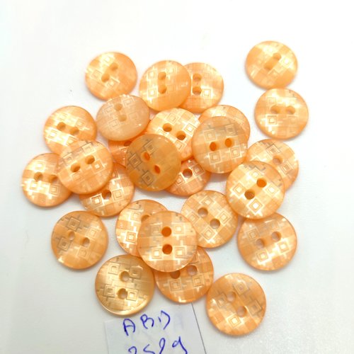 26 boutons en résine orange clair - 13mm - abd3529