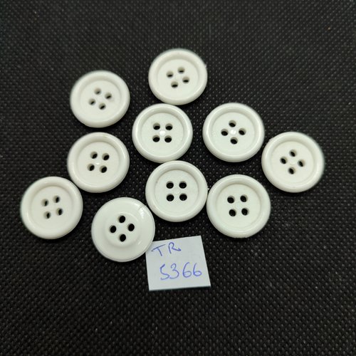 10 boutons en résine blanc - 18mm - tr5366
