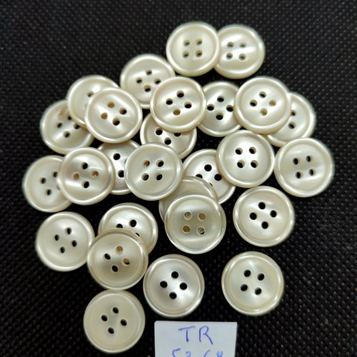 27 boutons en résine beige clair - 14mm - tr5369