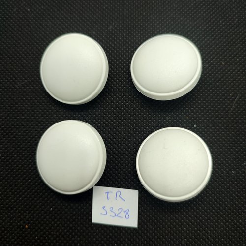 4 boutons en résine blanc - 28mm - tr5328