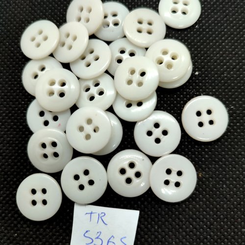 25 boutons en résine blanc - 14mm - tr5365