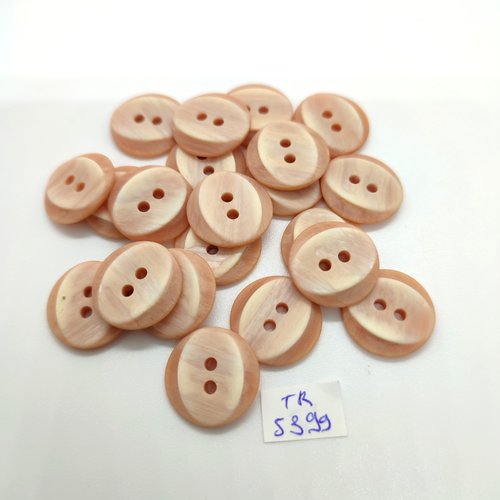 21 boutons en résine rose et orangé - 18mm - tr5399