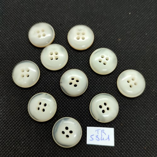 10 boutons en résine beige clair - 19mm - tr5341
