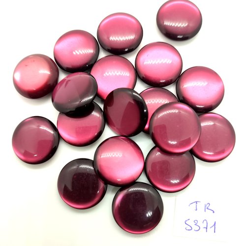 18 boutons en résine bordeaux - 18mm - tr5371