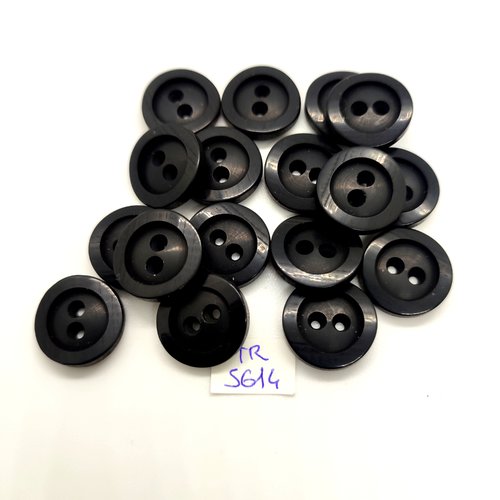 17 boutons en résine noir - 18mm - tr5614