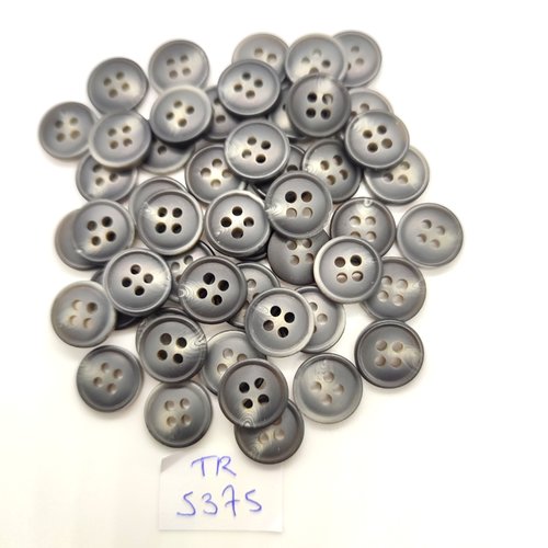 45 boutons en résine gris - 12mm - tr5375