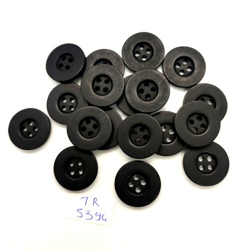 18 boutons en résine noir - 18mm - tr5394