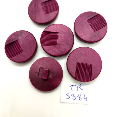6 boutons en résine violet - 23mm - tr5384