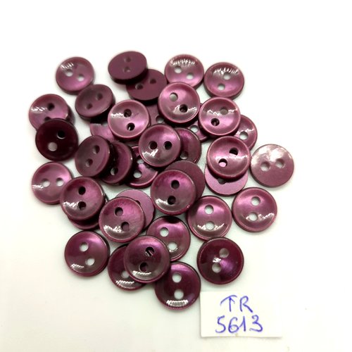 40 boutons en résine violine - 10mm - tr5613