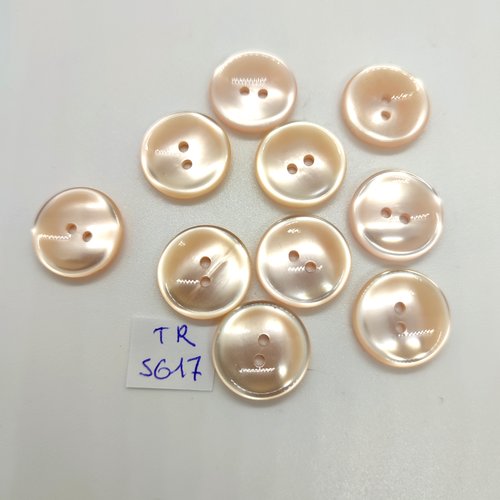 10 boutons en résine rose - 17mm - tr5617