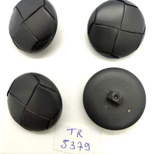 4 boutons en résine gris foncé - 28mm - tr5379