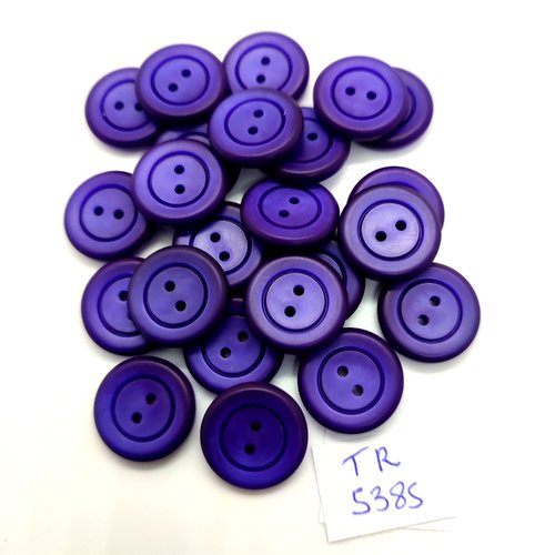 24 boutons en résine bleu / violet - 17mm - tr5385