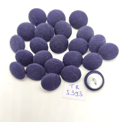 23 boutons en passementerie bleu foncé et métal argenté - 14mm - tr5303