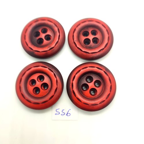 4 boutons en résine marron foncé -  34mm - 556