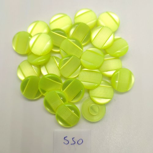 26 boutons en résine vert fluo - 14mm - 550