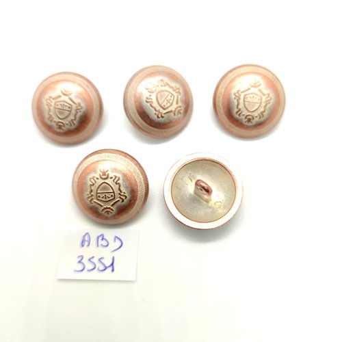 5 boutons en métal rose - 20mm - abd3551