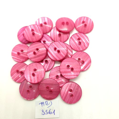 21 boutons en résine rose foncé - 18mm - abd3561