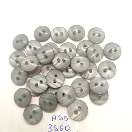 34 boutons en résine bleu / gris - 13mm - abd3560