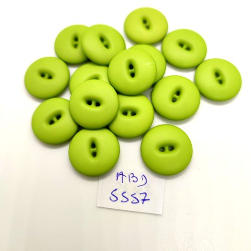 15 boutons en résine vert - 18mm - abd3557